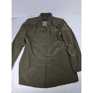 NEW Vintage Patrick Woman Collection Size 12 100% Silk‎ Blazer Top Suit Green